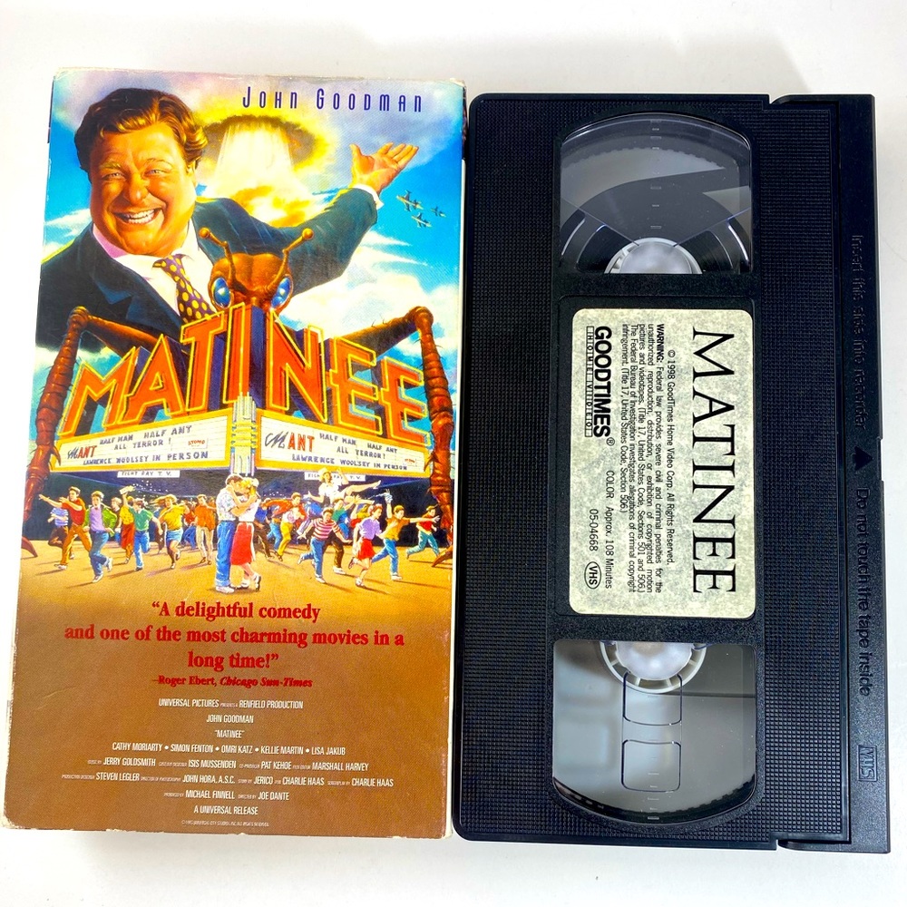 🍄 Matinee (VHS, 1997) John Goodman Movie Comedy Universal pictures Rare VHS